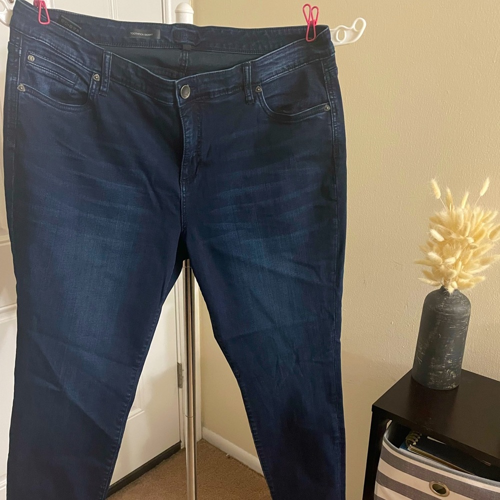 Kut 20W Toothpick Skinny Dark Blue Jeans soft denim